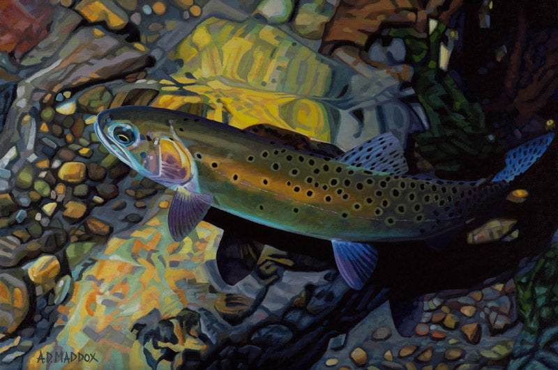 Experience the allure of fly fishing on canvas with A.D. Maddox's masterful oil paintings