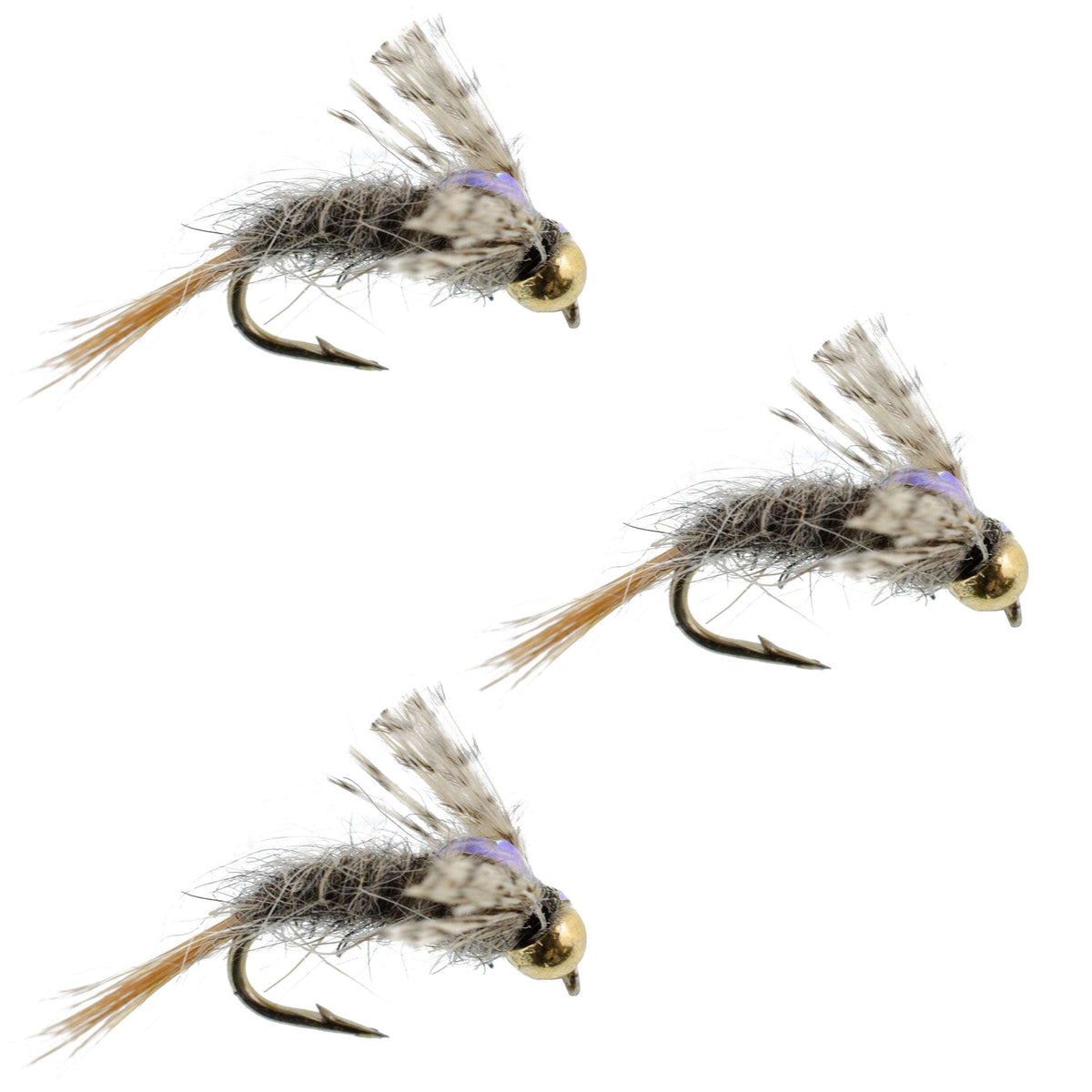Barrs Baetis Emerger BWO Wet Fly Fishing Flies - (3 Pack, Sz 14)
