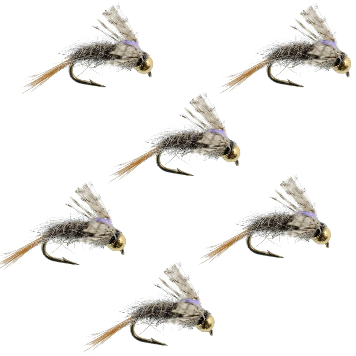 Barrs Baetis Emerger BWO Wet Fly Fishing Flies - (6 Pack, Sz 14)