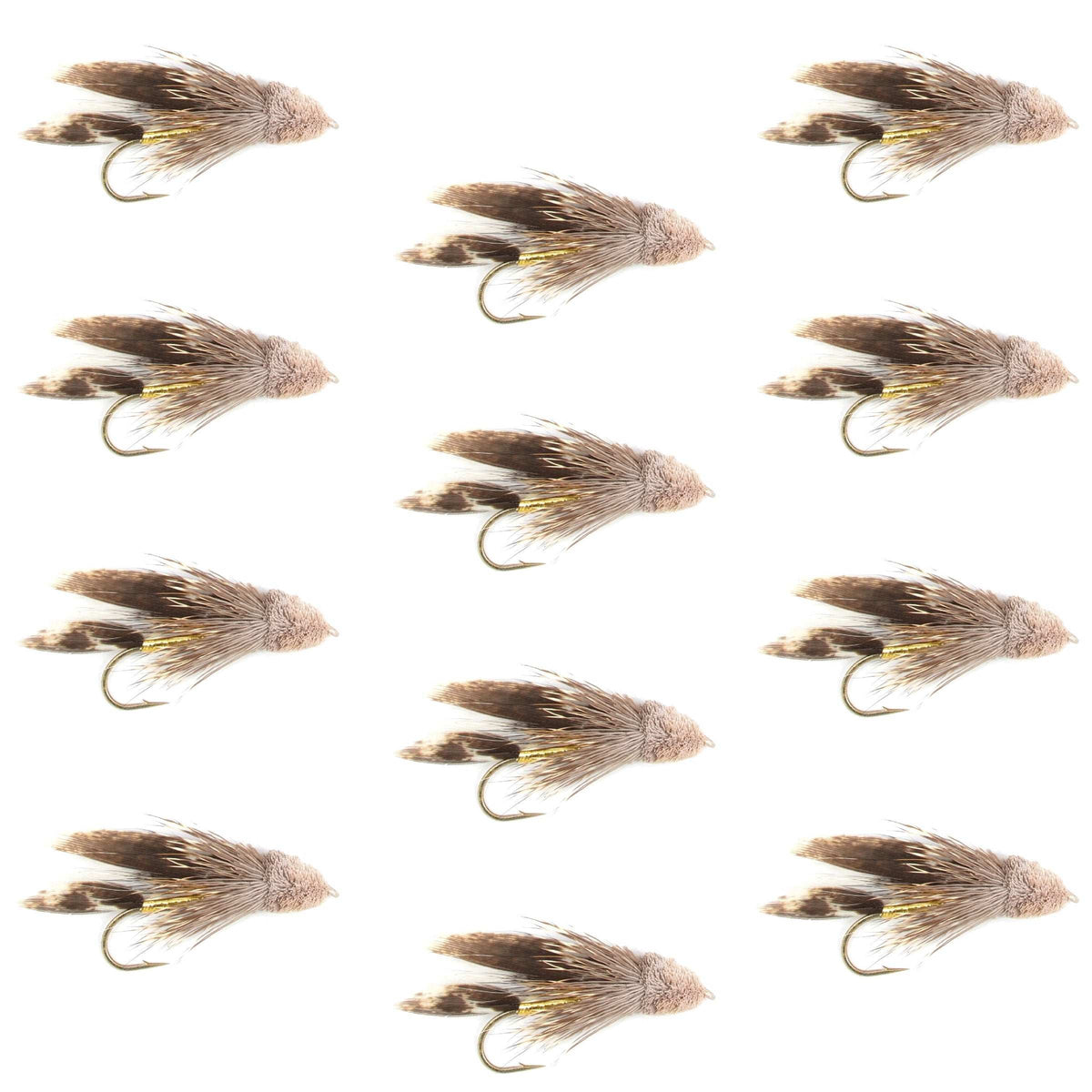 Muddler Minnow Fly Fishing Flies - Classic Trout Streamers - 1 Dozen Flies Hook Size 8