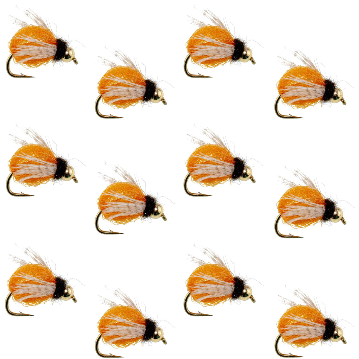 Bead Head LaFontaine Amber Deep Sparkle Caddis Pupa - (12 Pack, Sz 14)
