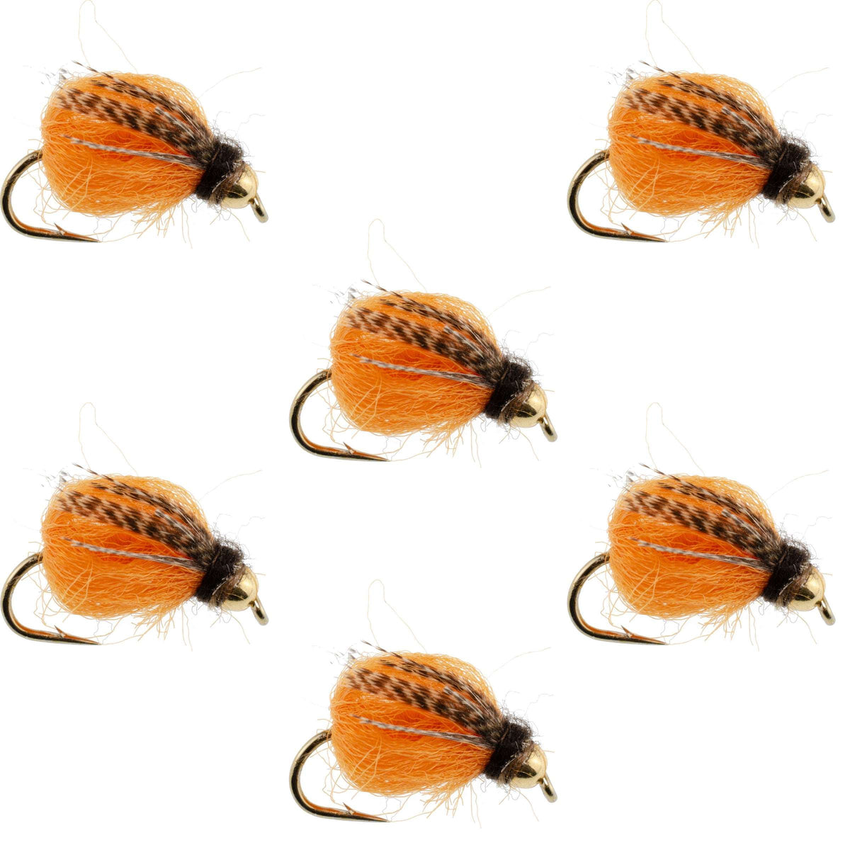 LaFontaine October Caddis Pupa – Bead Head Nymph (6 Pack, Sz 10)