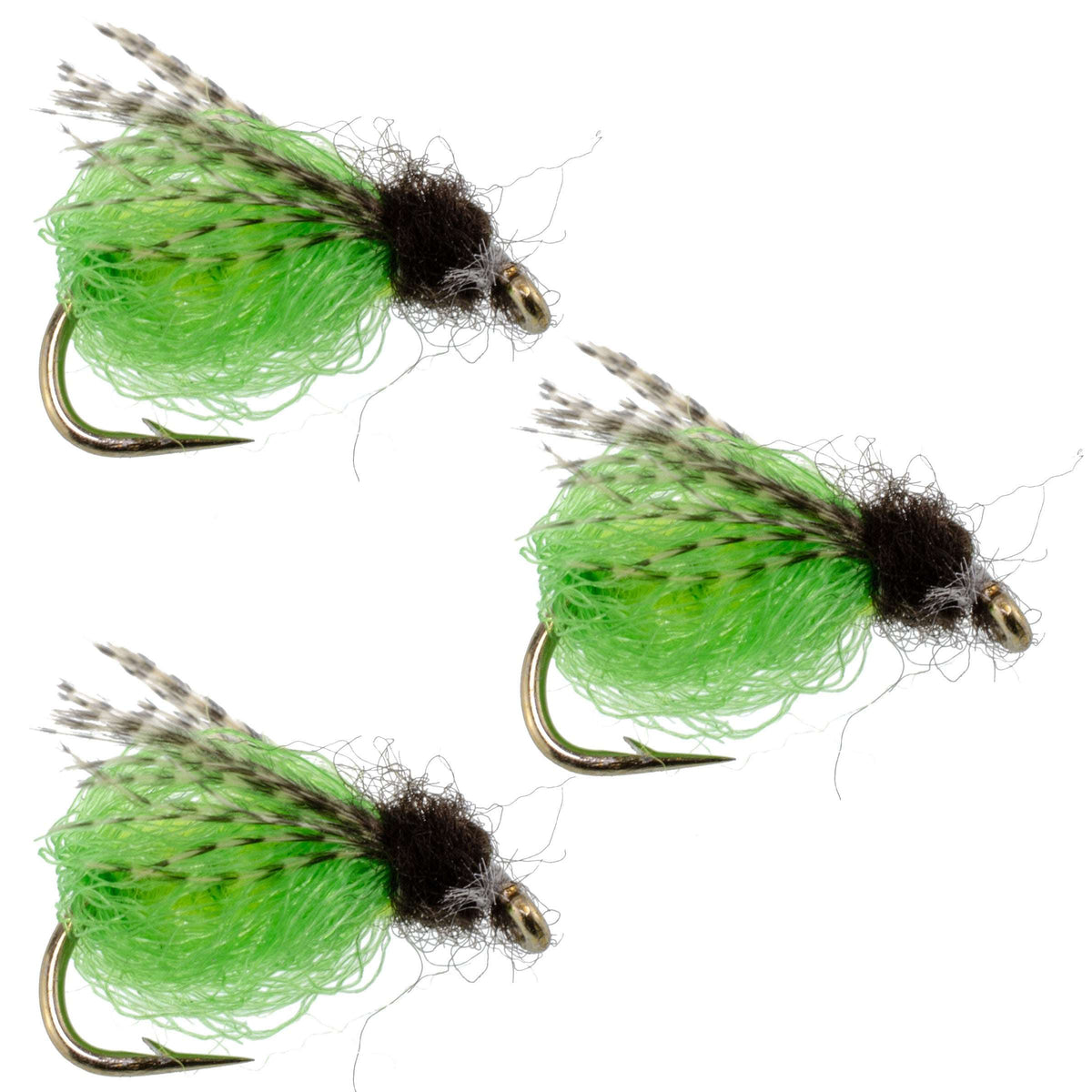 LaFontaine Bright Green Deep Sparkle Caddis Pupa - (3 Pack, Sz 16)