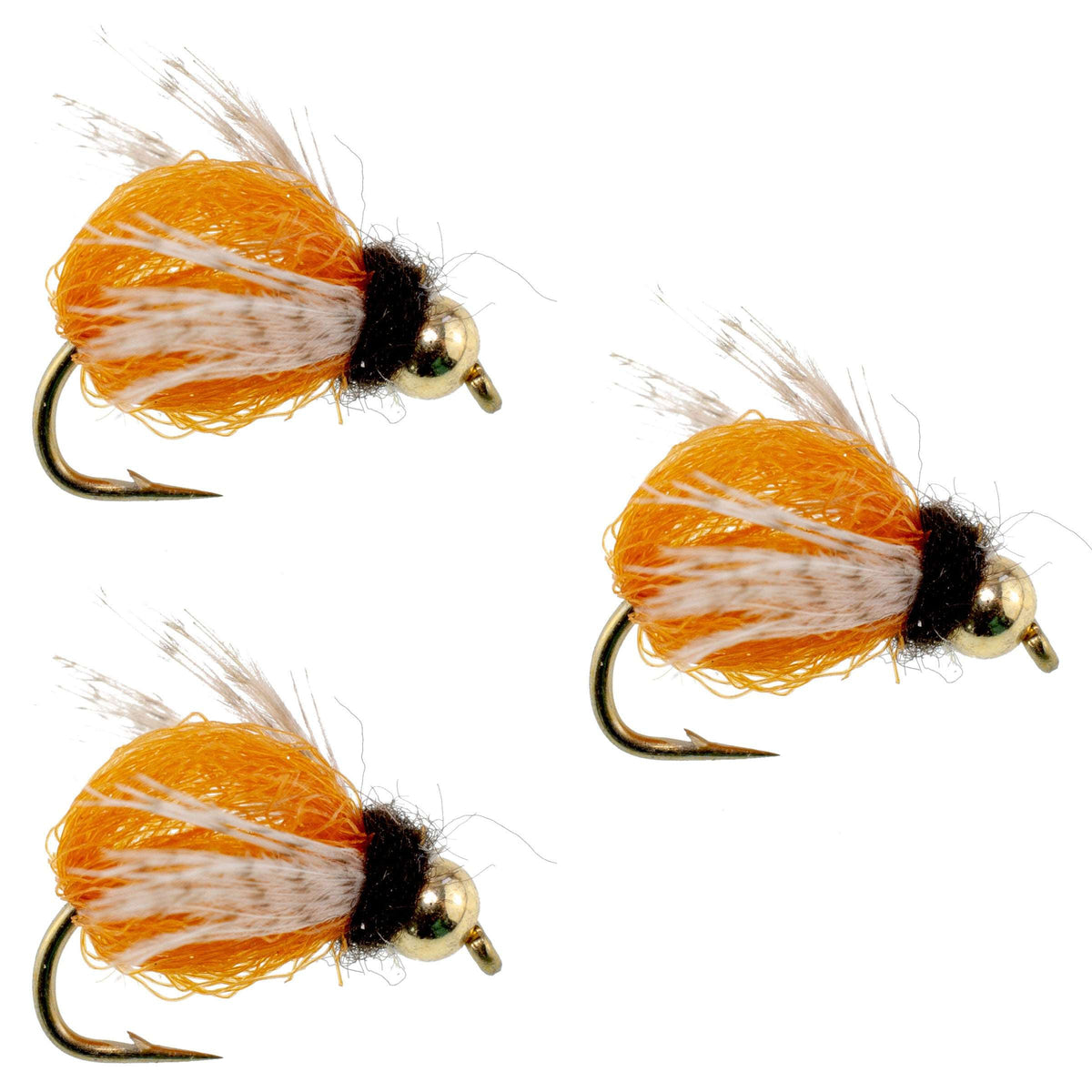 Bead Head LaFontaine Amber Deep Sparkle Caddis Pupa - (3 Pack, Sz 14)