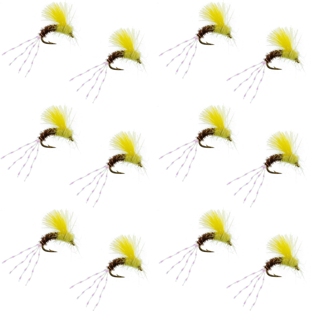 CDC Pale Morning Dun Emerger PMD Fishing Fly - (12 Pack, Sz 16)