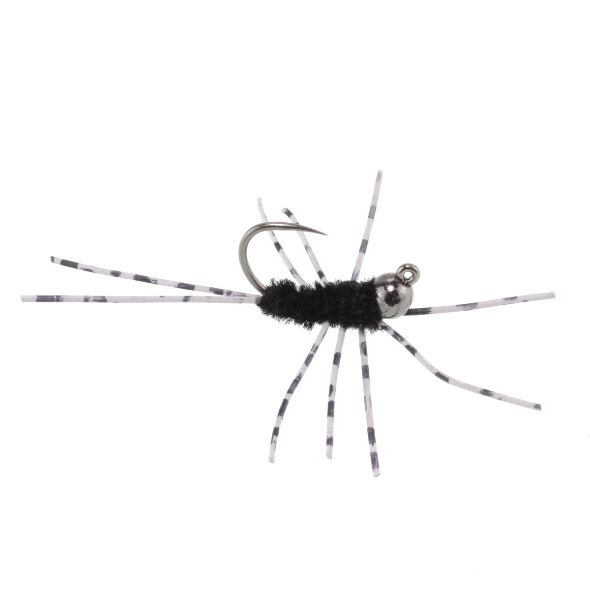 3 Pack Pat's Rubber Legs Tungsten Jigged Black Euro Nymph - (Sz 6)