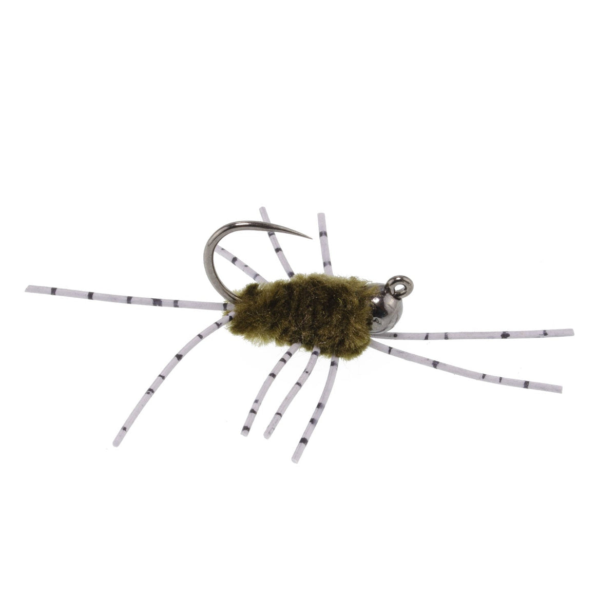3 Pack Pat's Rubber Legs Tungsten Jigged Dark Olive Euro Nymph - (Sz 6)
