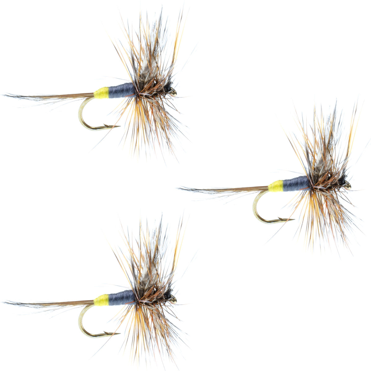 Adams Female Classic Dry Fly - Hook Size 12 (3 Pack)