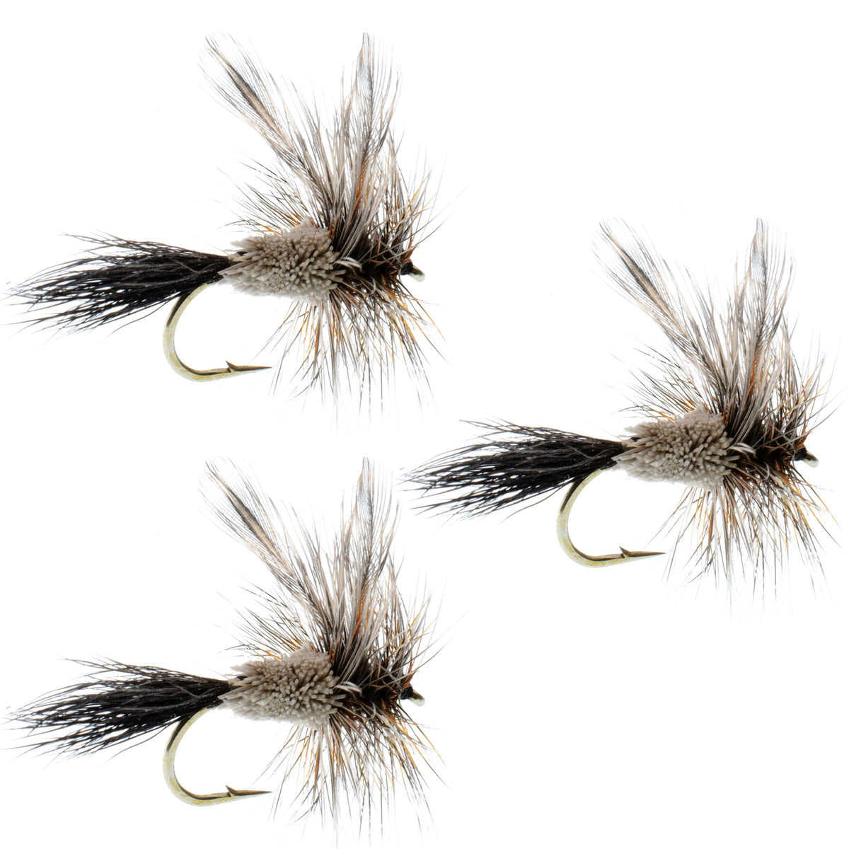 Barbless Adams Irresistible – Classic Dry Fly (3 Pack, Size 12)