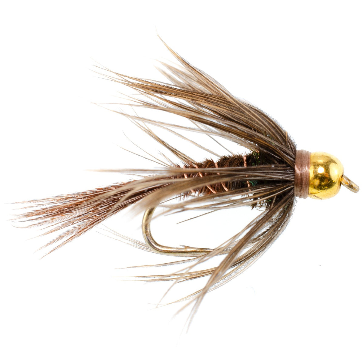 3 Pack Soft Hackle Bead Head Pheasant Tail Nymph Fly - Size 12
