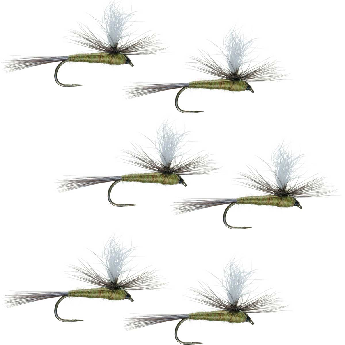 Barbless Parachute Blue Winged Olive BWO Dry Fly - (6 Pack, Sz 14)