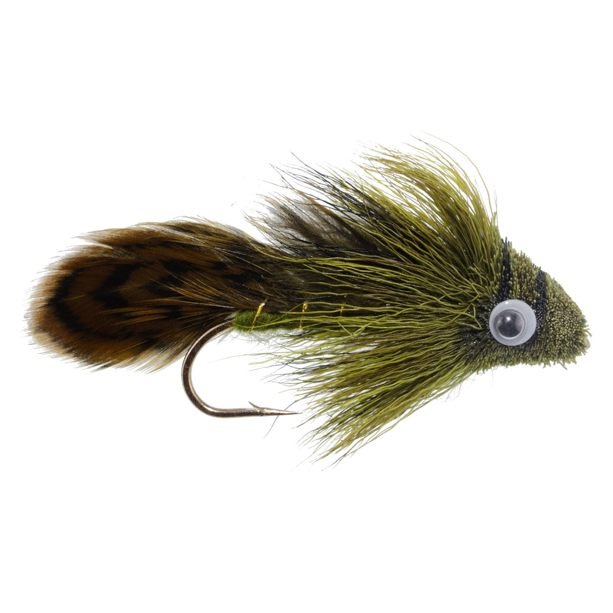 Big Eye Olive Sculpin Streamer Fly - (6 Pack, Sz 2)
