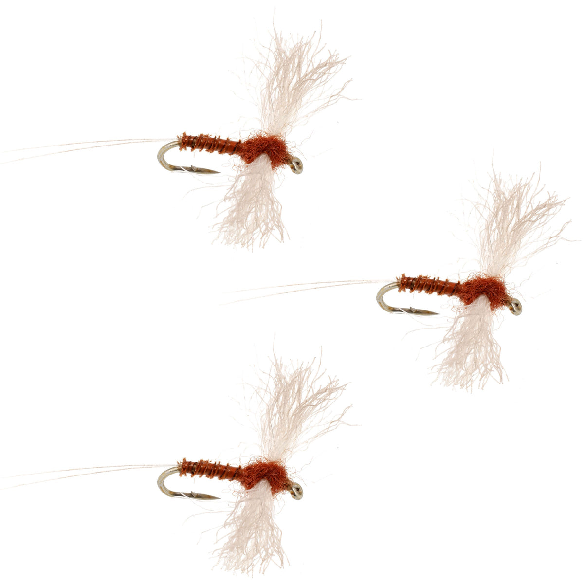Rusty Spinner Z-Lon Wing Biot Body Flies - (3 Pack, Sz 16)