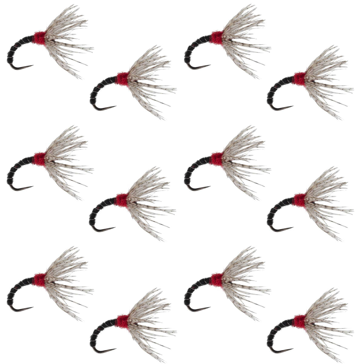 Black Zebra Sakasa Kebari - Tenkara Flies - (12 Pack, Sz 16)