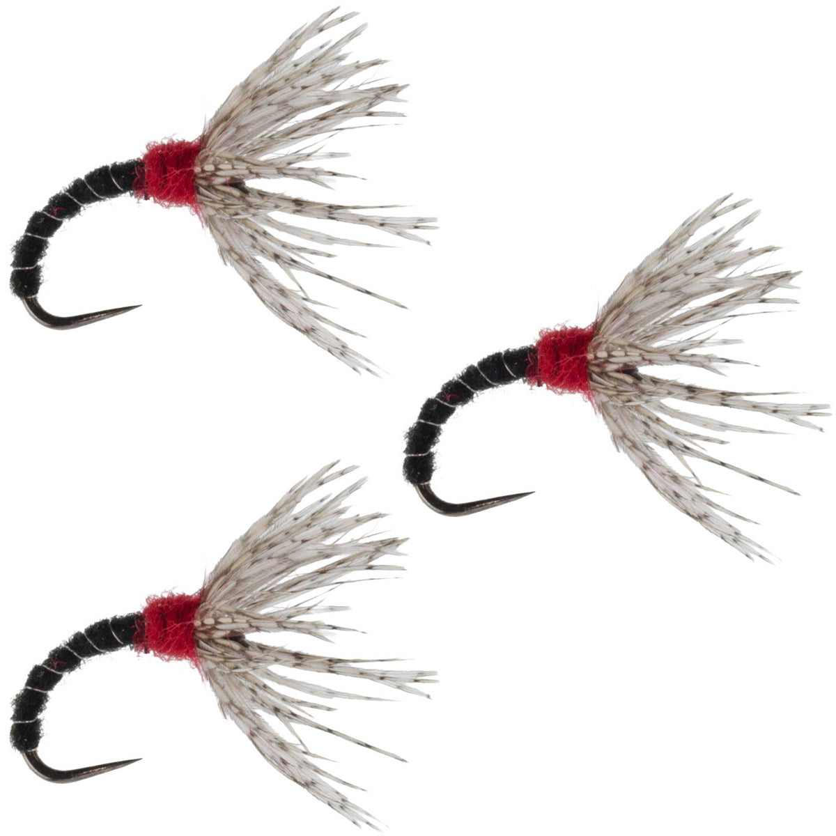Black Zebra Sakasa Kebari - Tenkara Flies - (3 Pack, Sz 12)