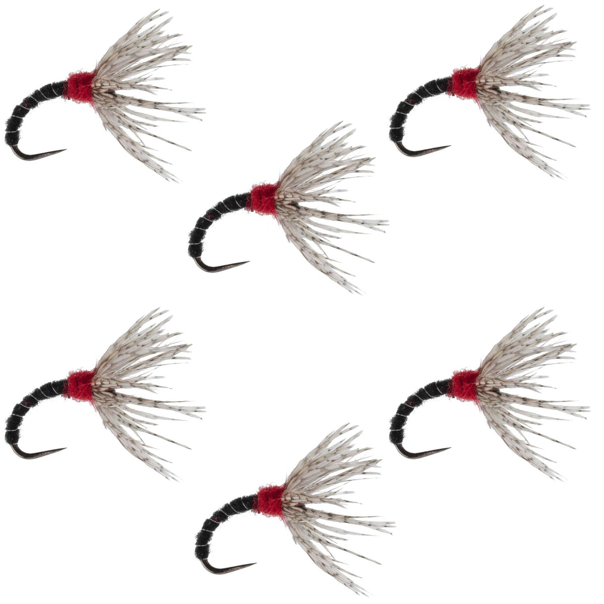 Black Zebra Sakasa Kebari - Tenkara Flies - (6 Pack, Sz 12)