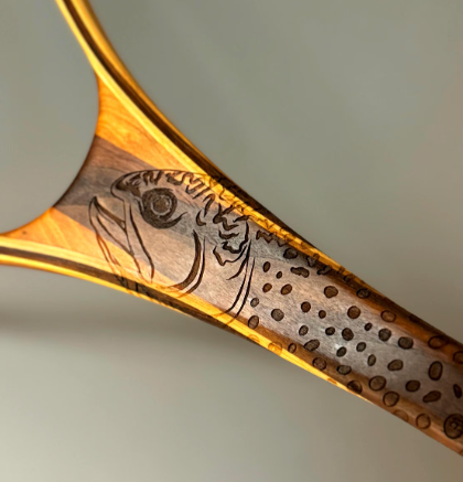 Big Dipper 24&quot;x17&quot; - Brook Trout Engraved - Classic Fly Fishing Traditional Landing Net - Handcrafted &amp; Made in USA