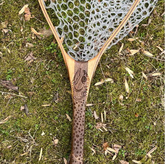 Big Dipper 24&quot;x17&quot; - Brook Trout Engraved - Classic Fly Fishing Traditional Landing Net - Handcrafted &amp; Made in USA