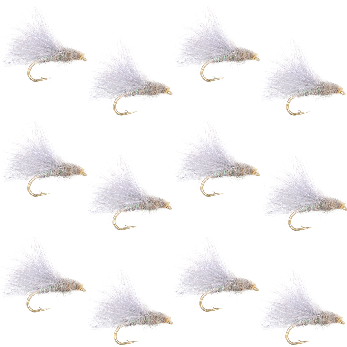 CDC Baetis Emerger BWO Wet Fly Fishing Flies - (12 Pack, Sz 16)
