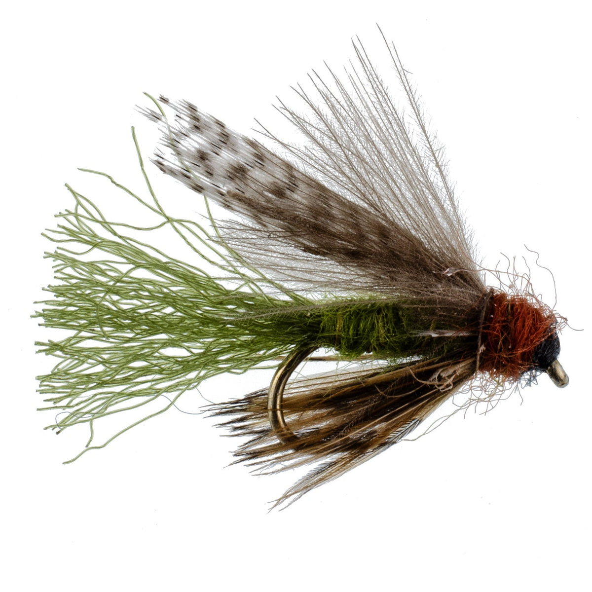Olive CDC Caddis Emerger 6 Flies Hook Size 16