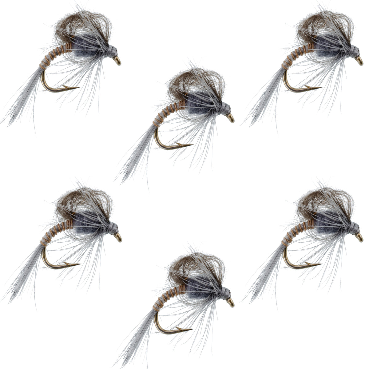 CDC Loop Wing Adams Emerger Fly 6 Flies - Hook Size 16