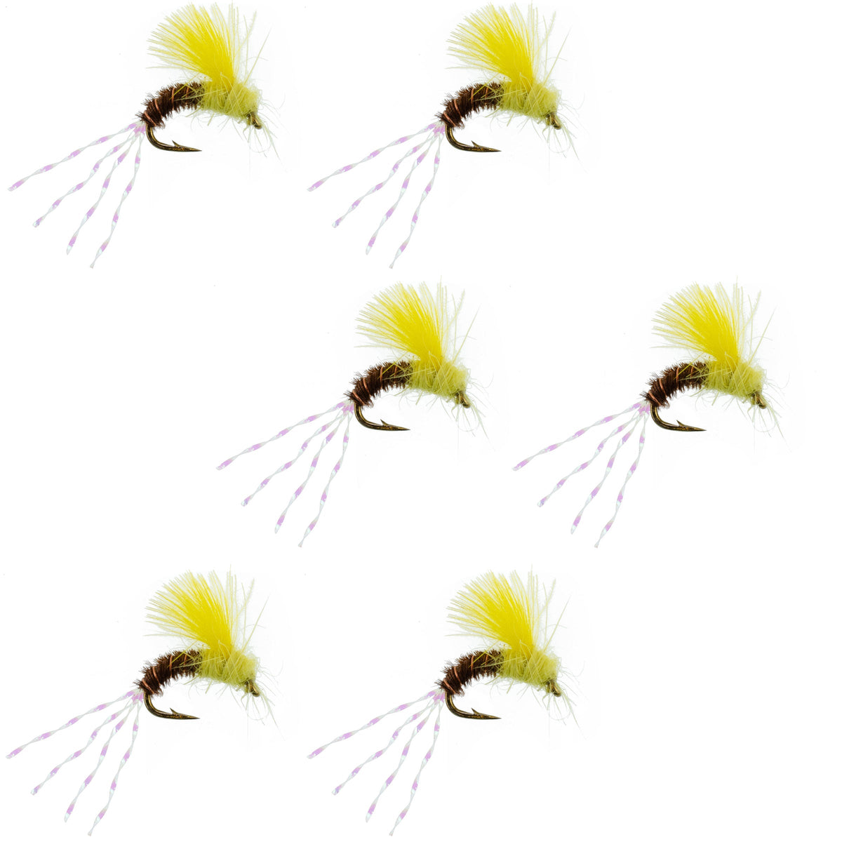 CDC Pale Morning Dun Emerger PMD Fishing Fly - (6 Pack, Sz 16)