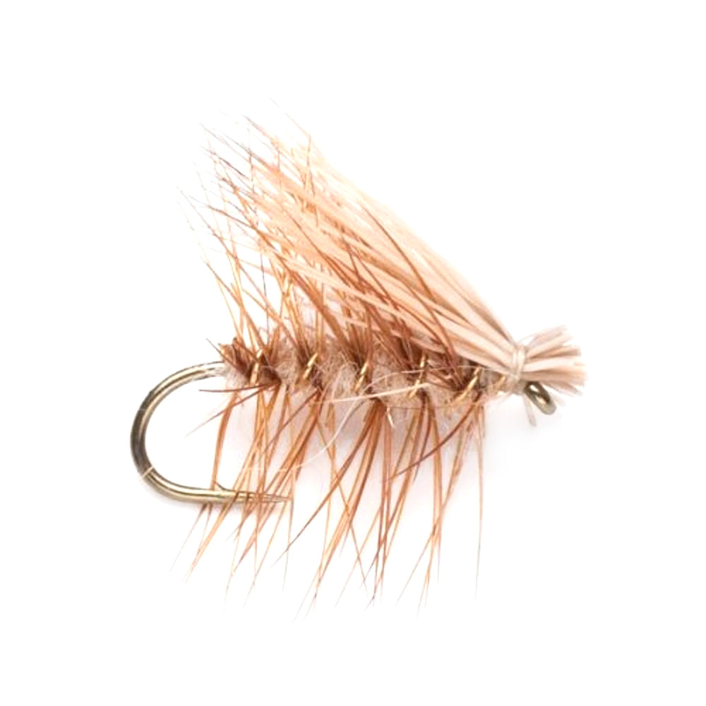 Tan Elk Hair Caddis Classic Trout Dry Fly - 12 Flies Size 14