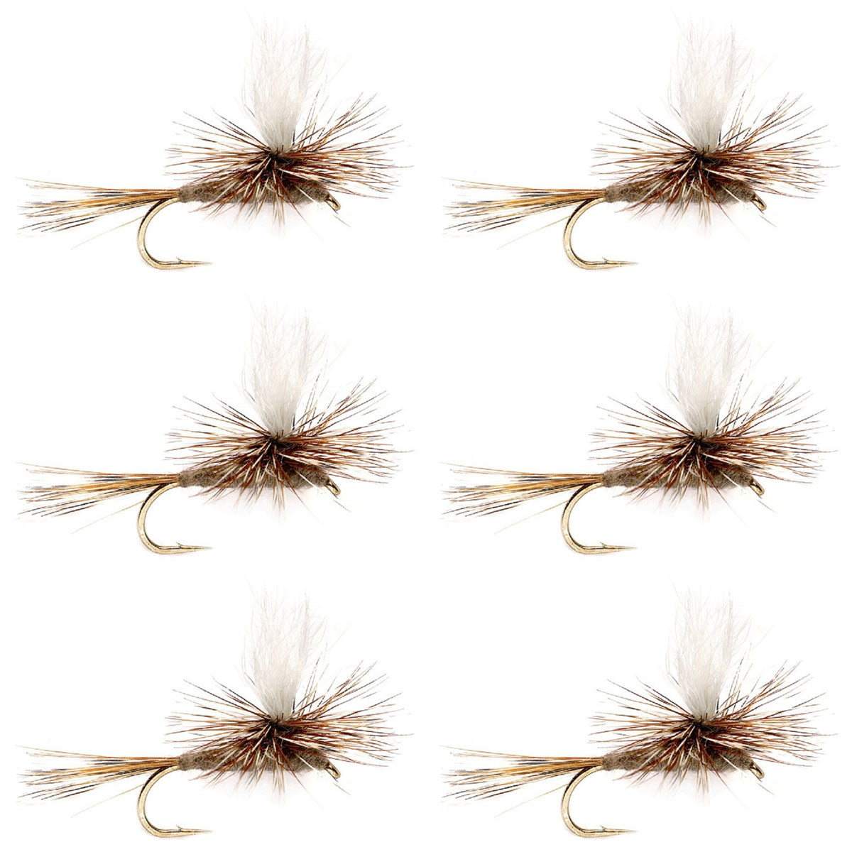 Adams Parachute Classic Dry Fly - (6 Pack, Sz 10)
