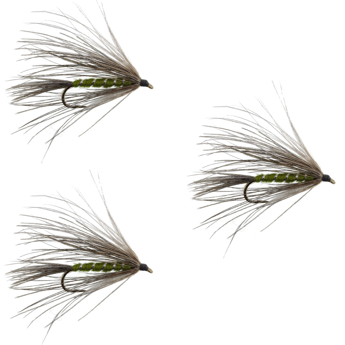 3 Pack Carey Special Soft Hackle Grouse and Olive Wet Fly - (Sz 10)
