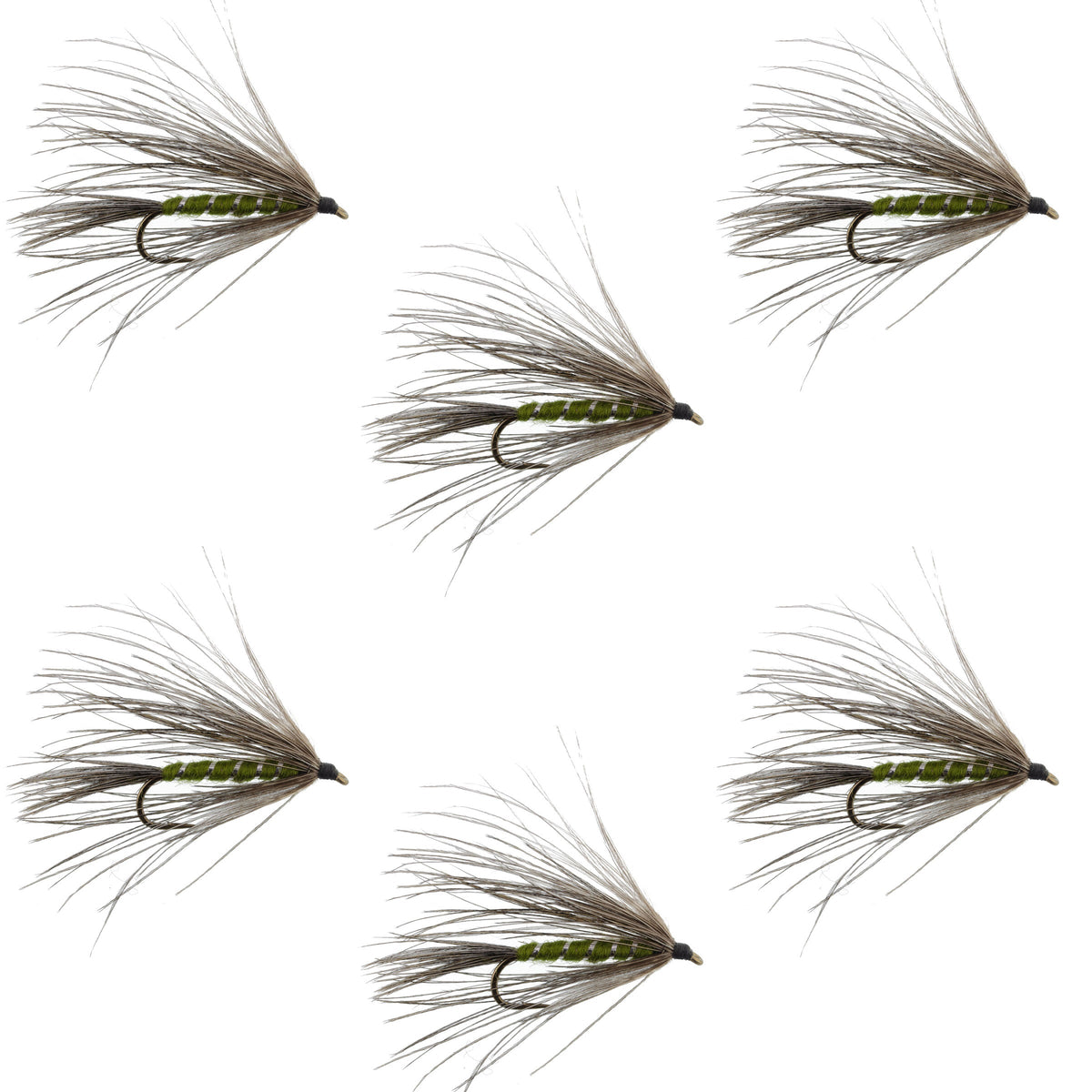 Carey Special Soft Hackle Grouse and Olive Wet Fly - (6 Pack, Sz 10)
