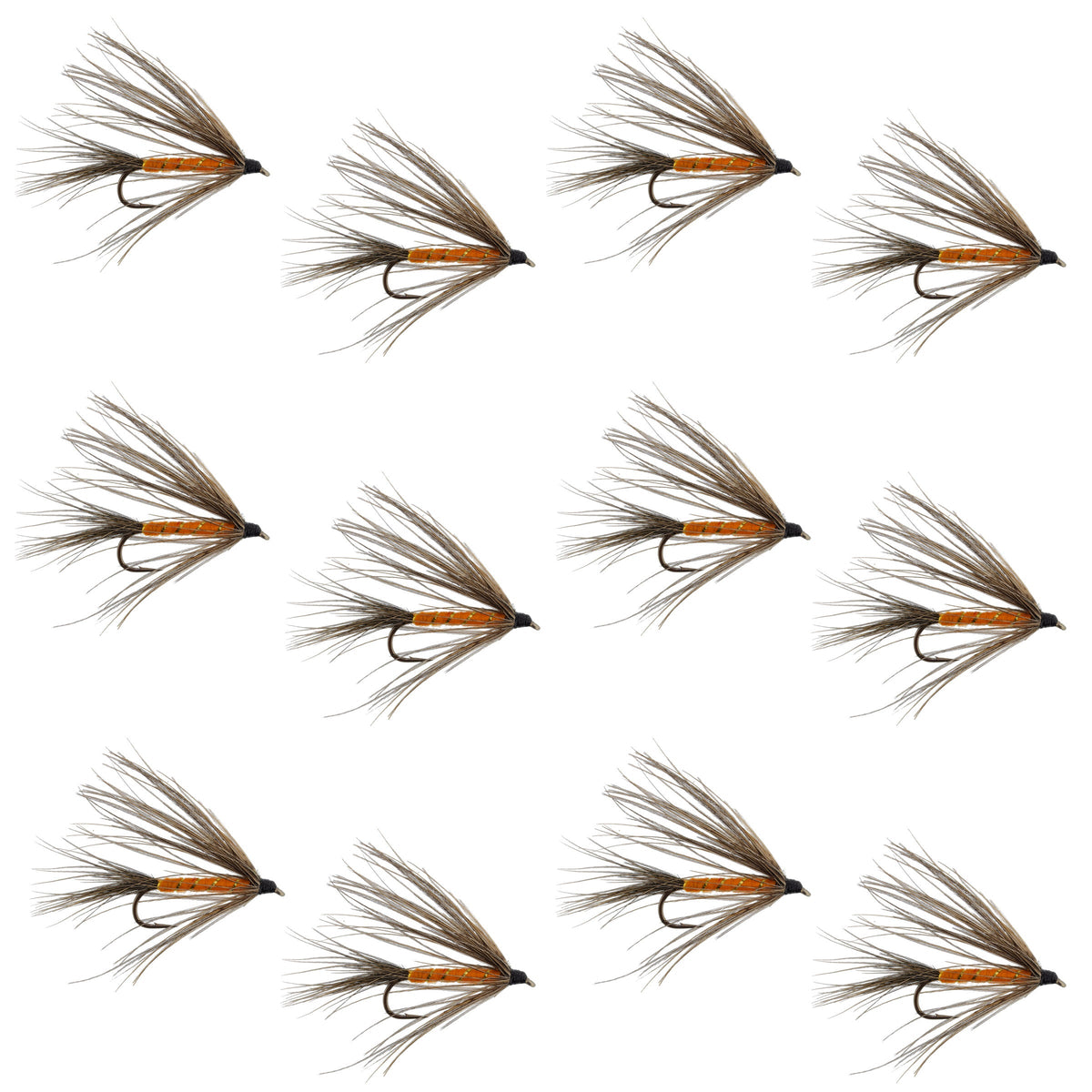 Carey Special Soft Hackle Grouse and Orange Wet Fly - (12 Pack, Sz 10)
