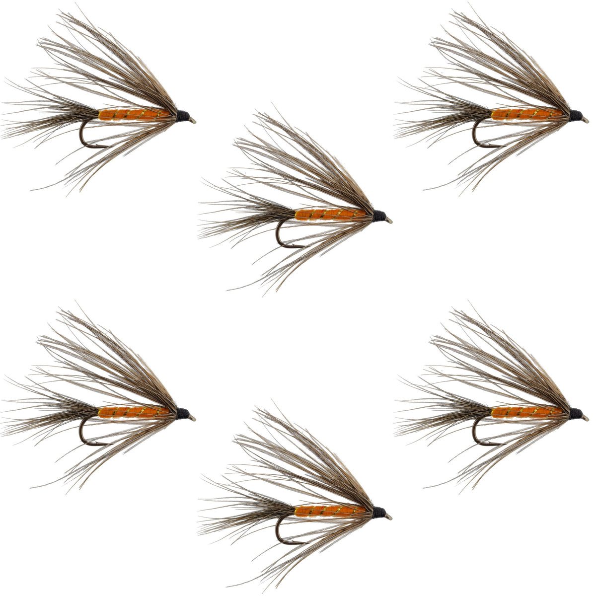 Carey Special Soft Hackle Grouse and Orange Wet Fly - (6 Pack, Sz 10)
