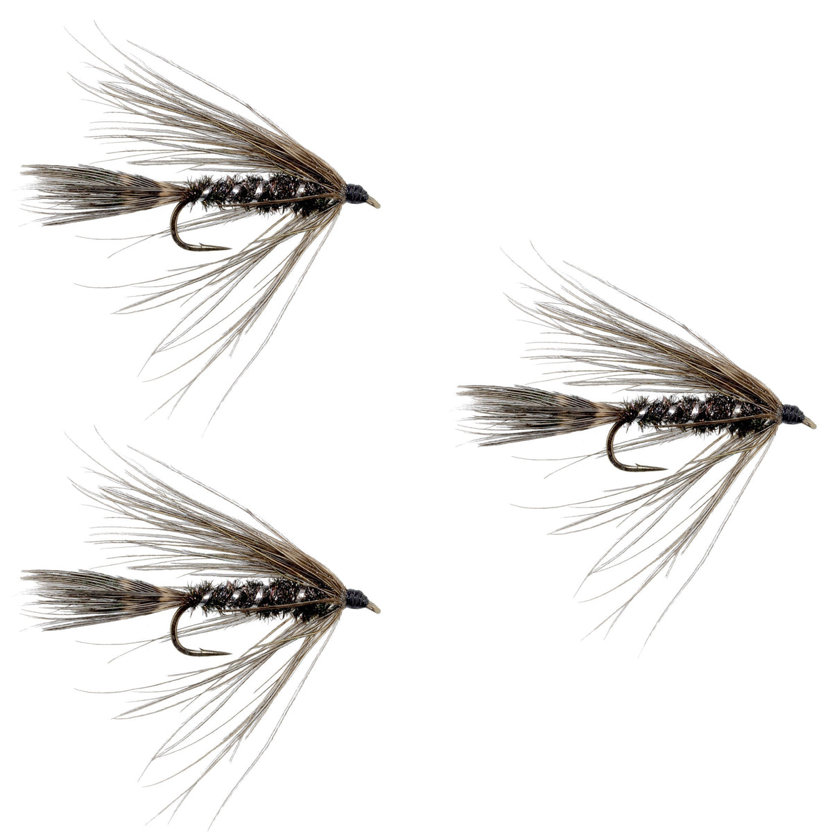 Carey Special Soft Hackle Grouse and Peacock Wet Fly - (3 Pack, Sz 10)