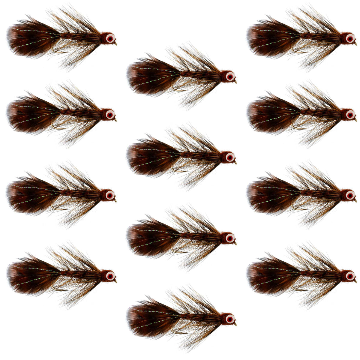 Whitlock Near Nuff Sculpin Brown Streamer - 12 Flies Size 4
