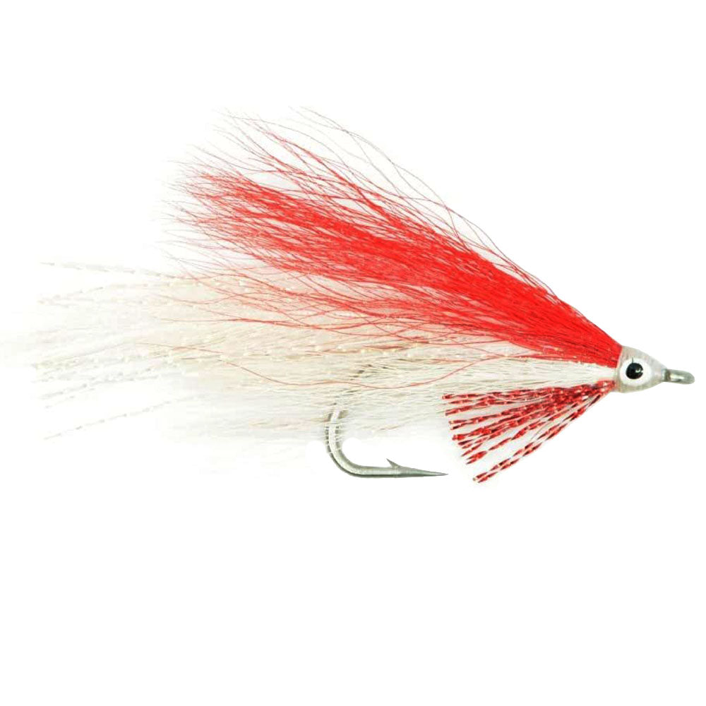 Lefty&#39;s Deceiver Saltwater Streamer Fly - Red/White - 4 Flies Hook Size 1/0