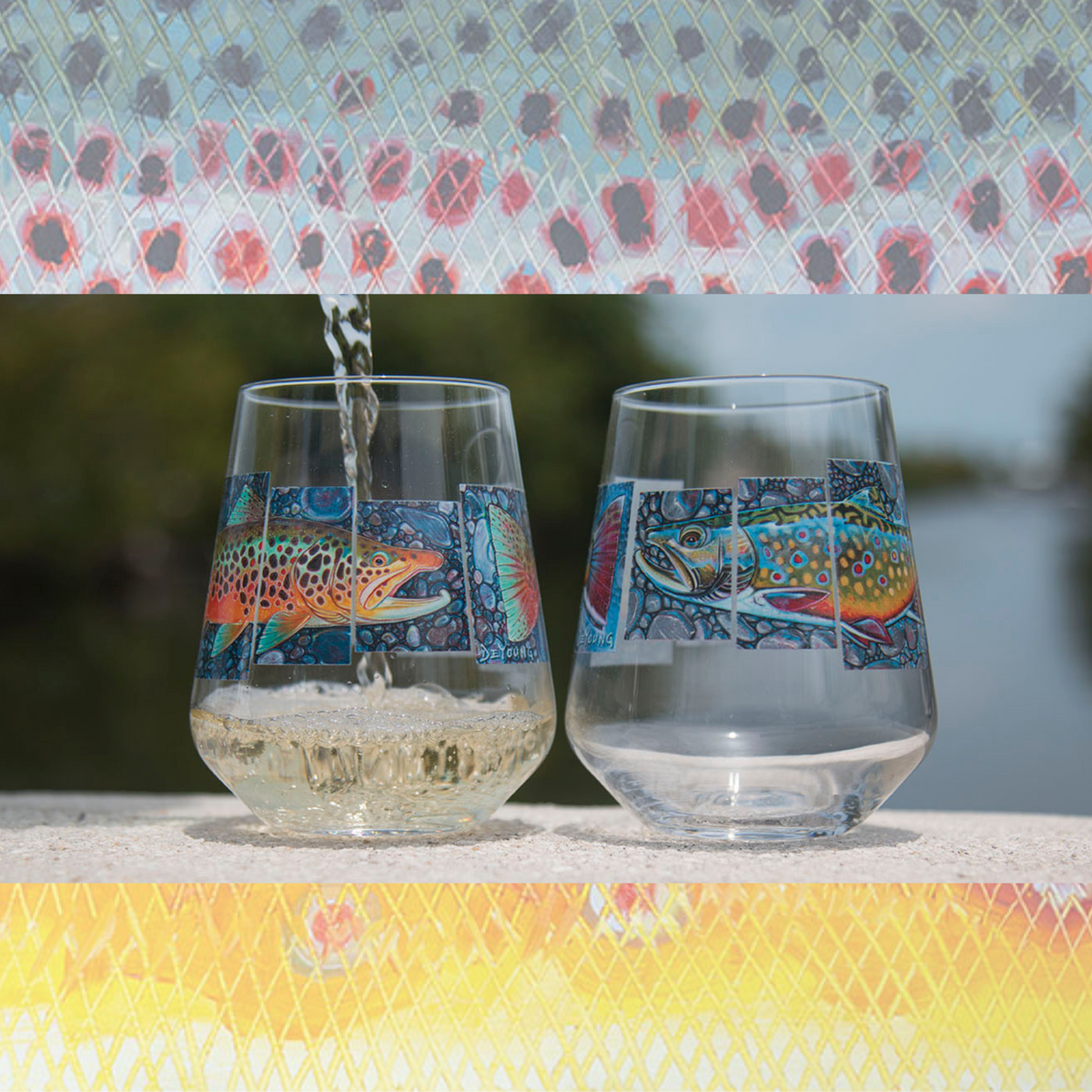 DeYoung Stemless Wine Glass - Trout