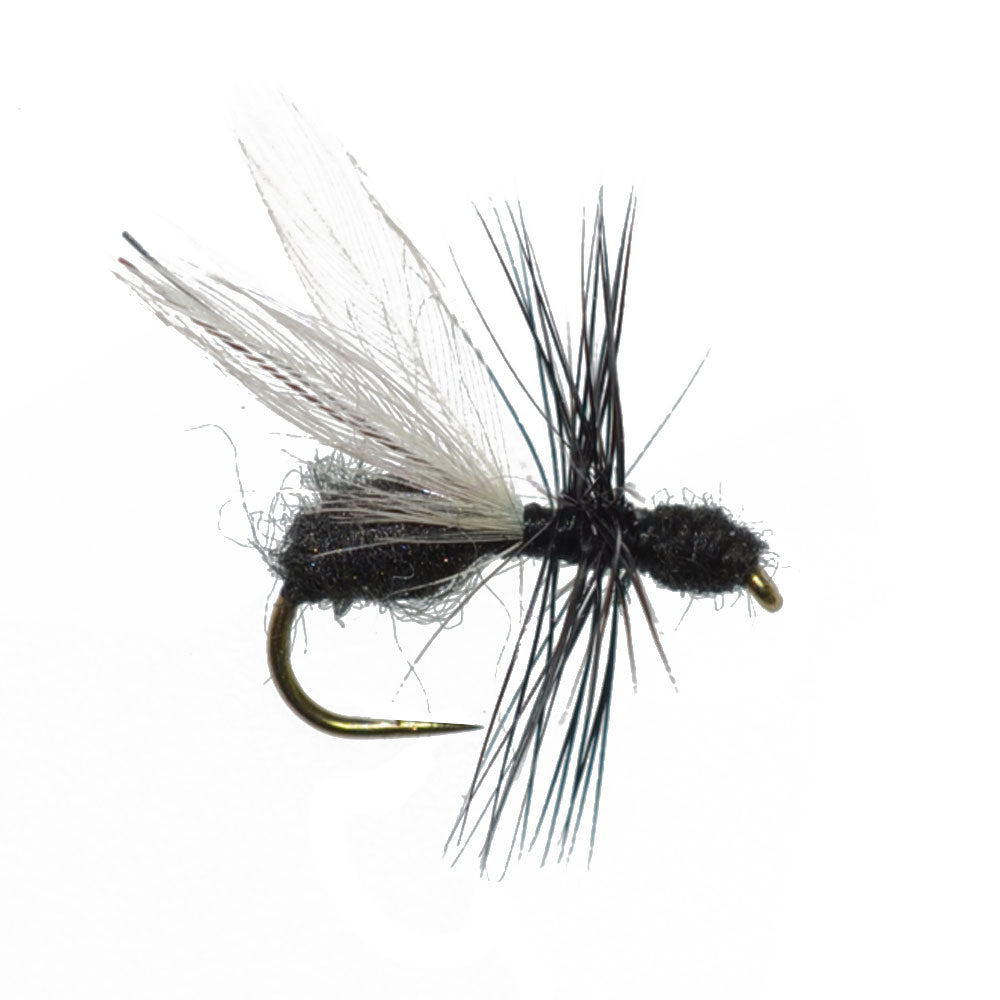 Black Fur Flying Ant Terrestrial Trout Dry Fly - (12 Pack, Sz 16)