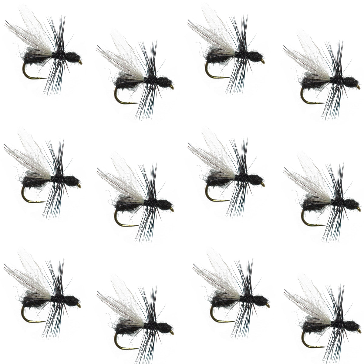 Black Fur Flying Ant Terrestrial Trout Dry Fly - (12 Pack, Sz 12)