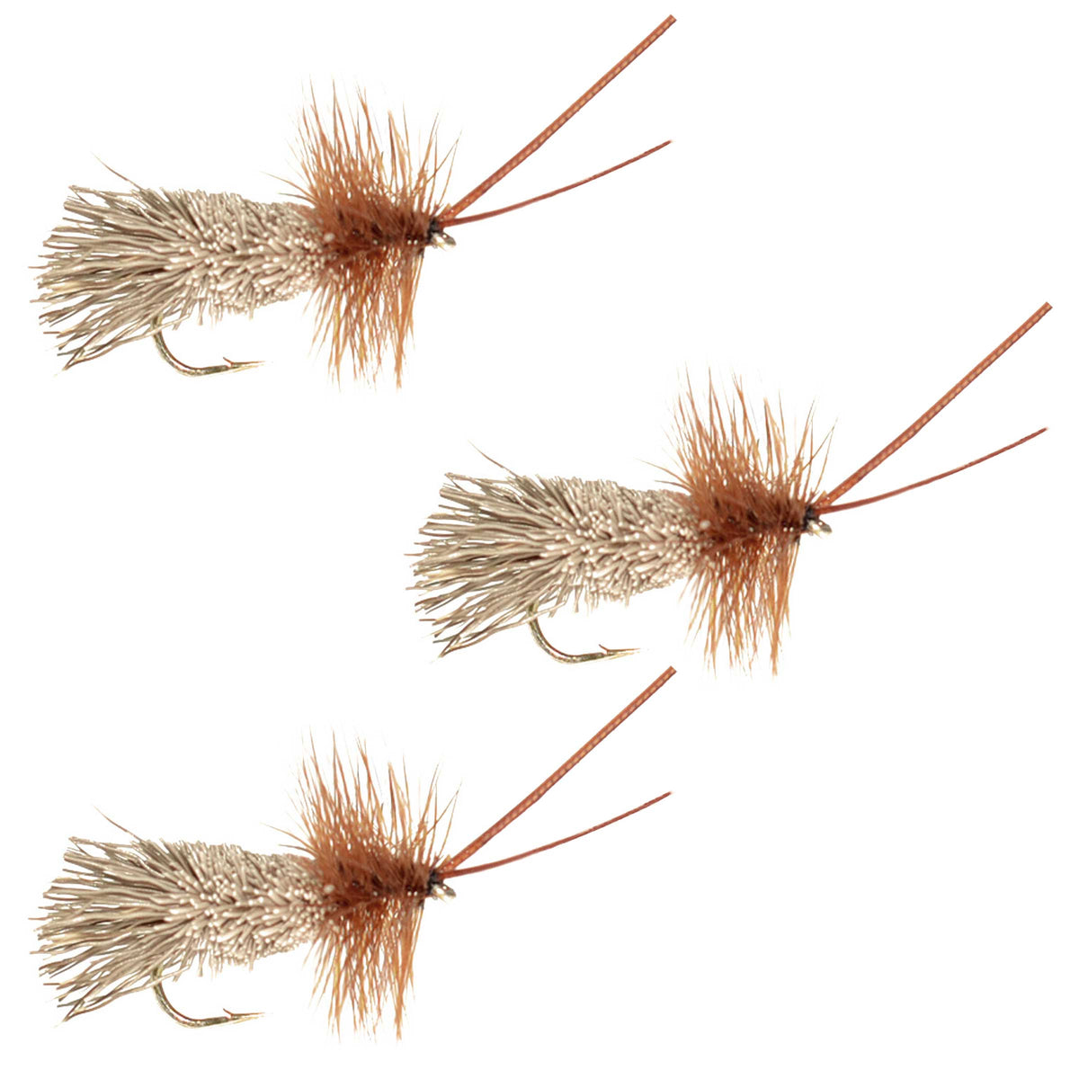 3 Pack Goddard Caddis Dry Fly - Size 12