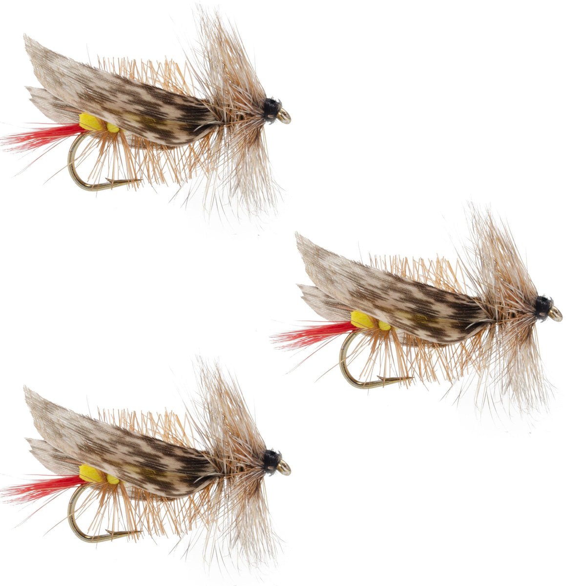 Joe's Hopper Yellow Foam Body Grasshopper Fly - (3 Pack, Sz 8)