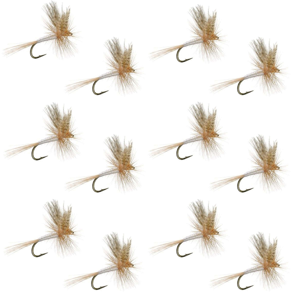 Light Cahill Classic Trout Dry Fly Fishing Fly - (12 Pack, Sz 20)