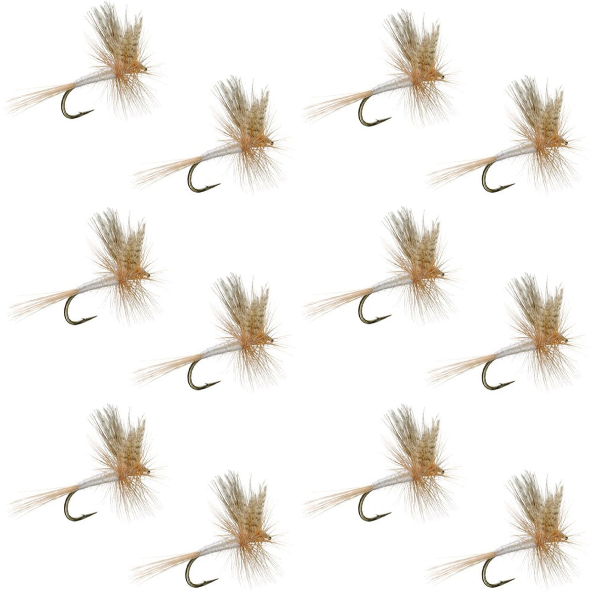 Light Cahill Classic Trout Dry Fly Fishing Fly - (12 Pack, Sz 14)