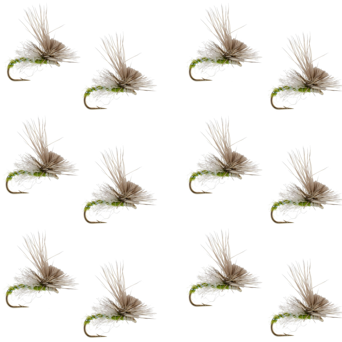 Green Drake Missing Link Mayfly Flies- (12 Pack, Sz 10)