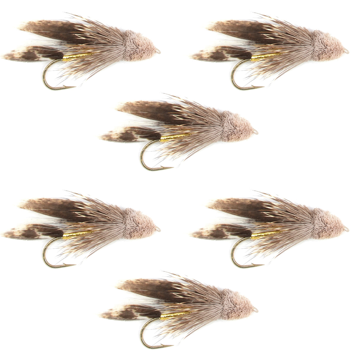 Muddler Minnow Fly Fishing Flies - Classic Trout Streamers - Set of 6 Flies Hook Size 4