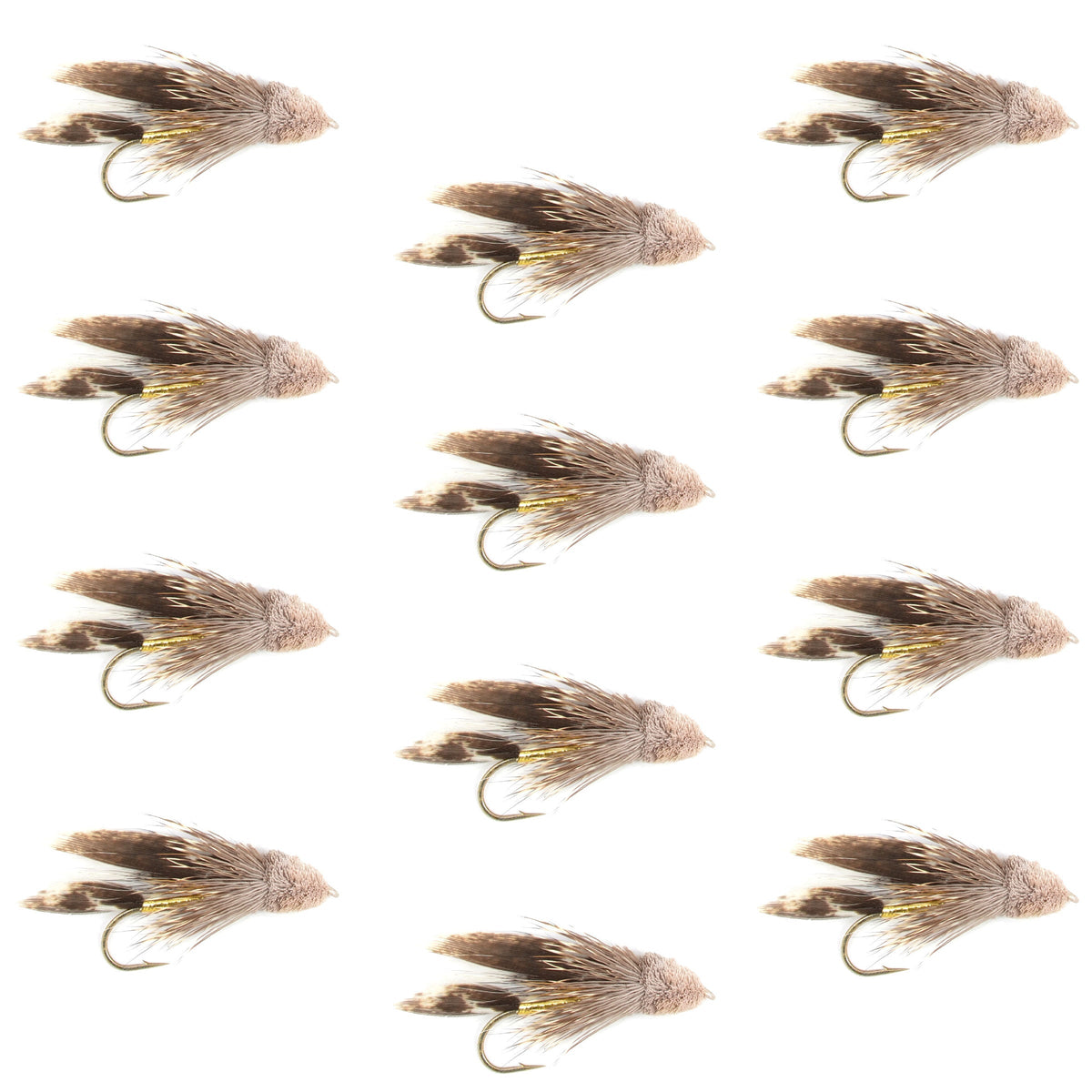 Muddler Minnow Fly Fishing Flies - Classic Trout Streamers - 1 Dozen Flies Hook Size 4