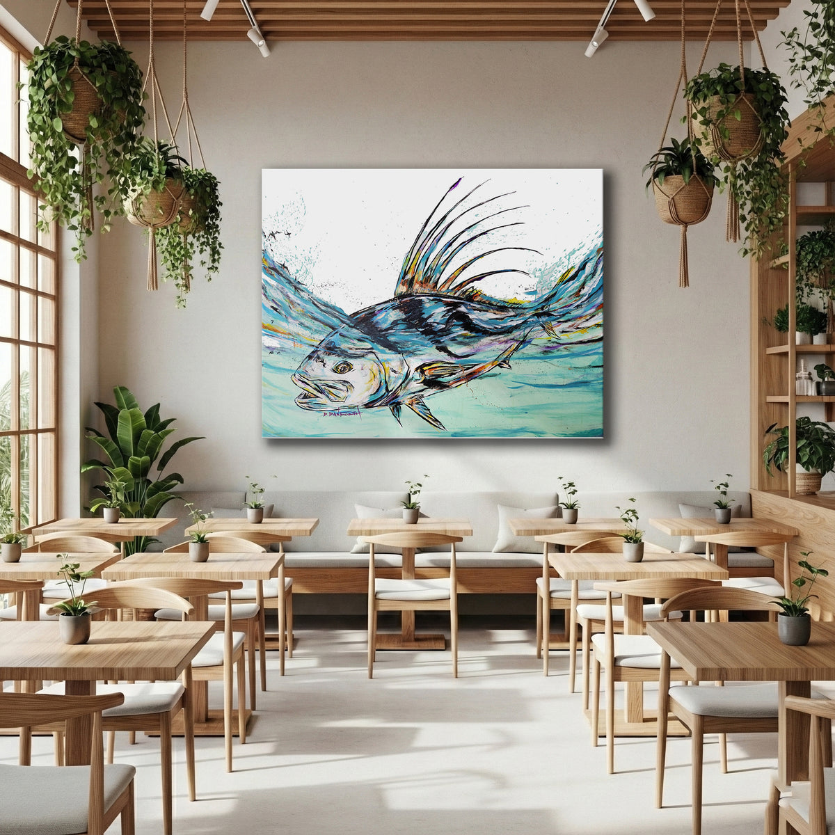 Rooster Fish on Canvas