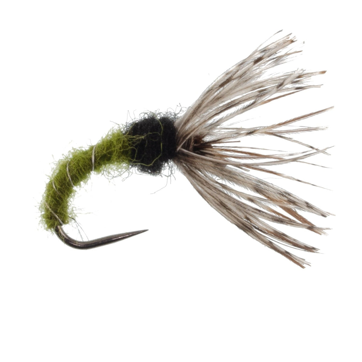 Olive Zebra Sakasa Kebari - Tenkara Flies - (3 Pack, Sz 16)
