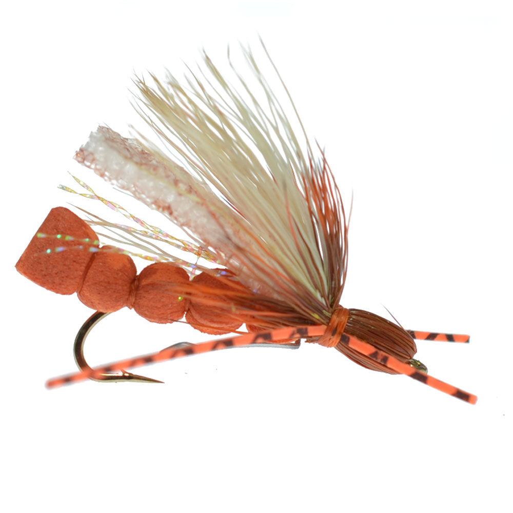 Orange Foam Golden Stone - Stonefly Dry Fly - (6 Pack, Sz 6)