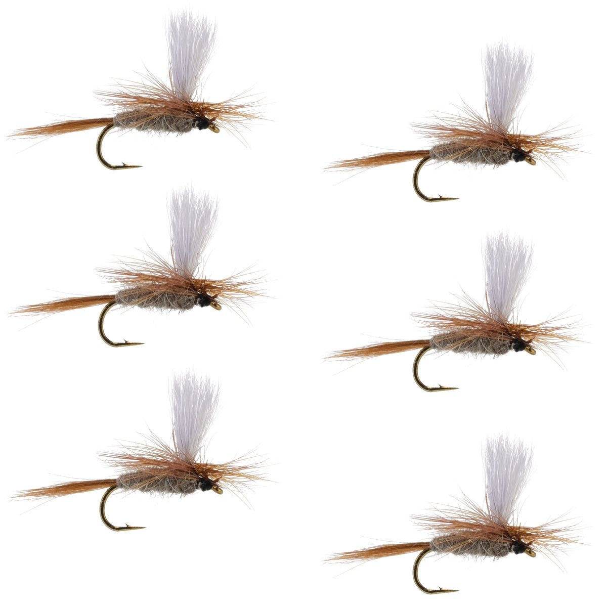 Hares Ear Parachute Classic Dry Fly - (6 Pack, Sz 10)
