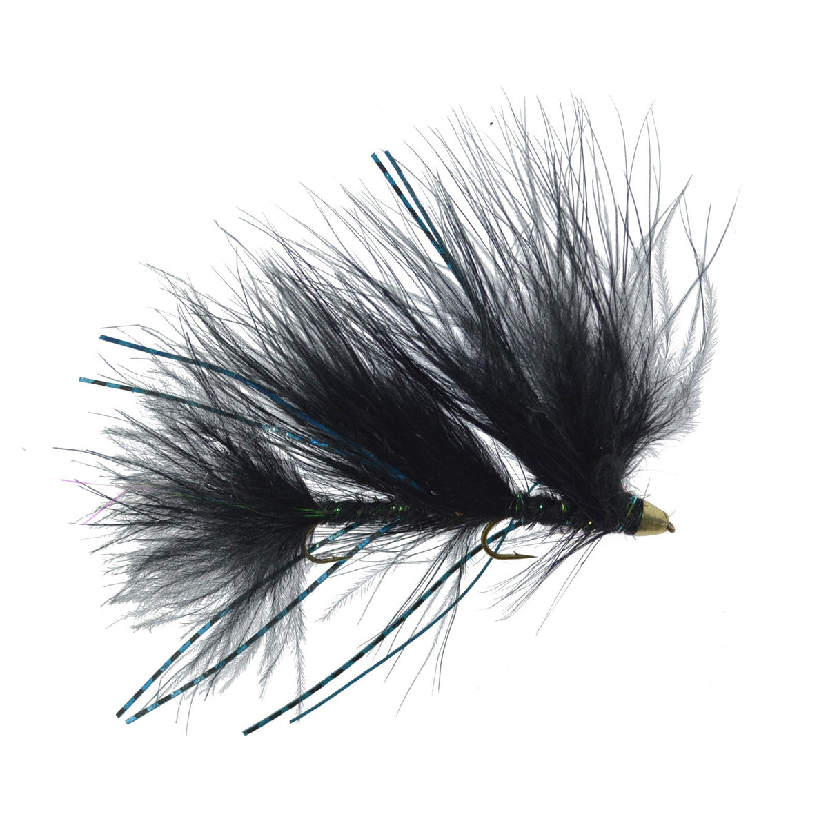 3 Pack Circus Peanut Envy Articulated Streamer Black - Size 6 - Bass Flies